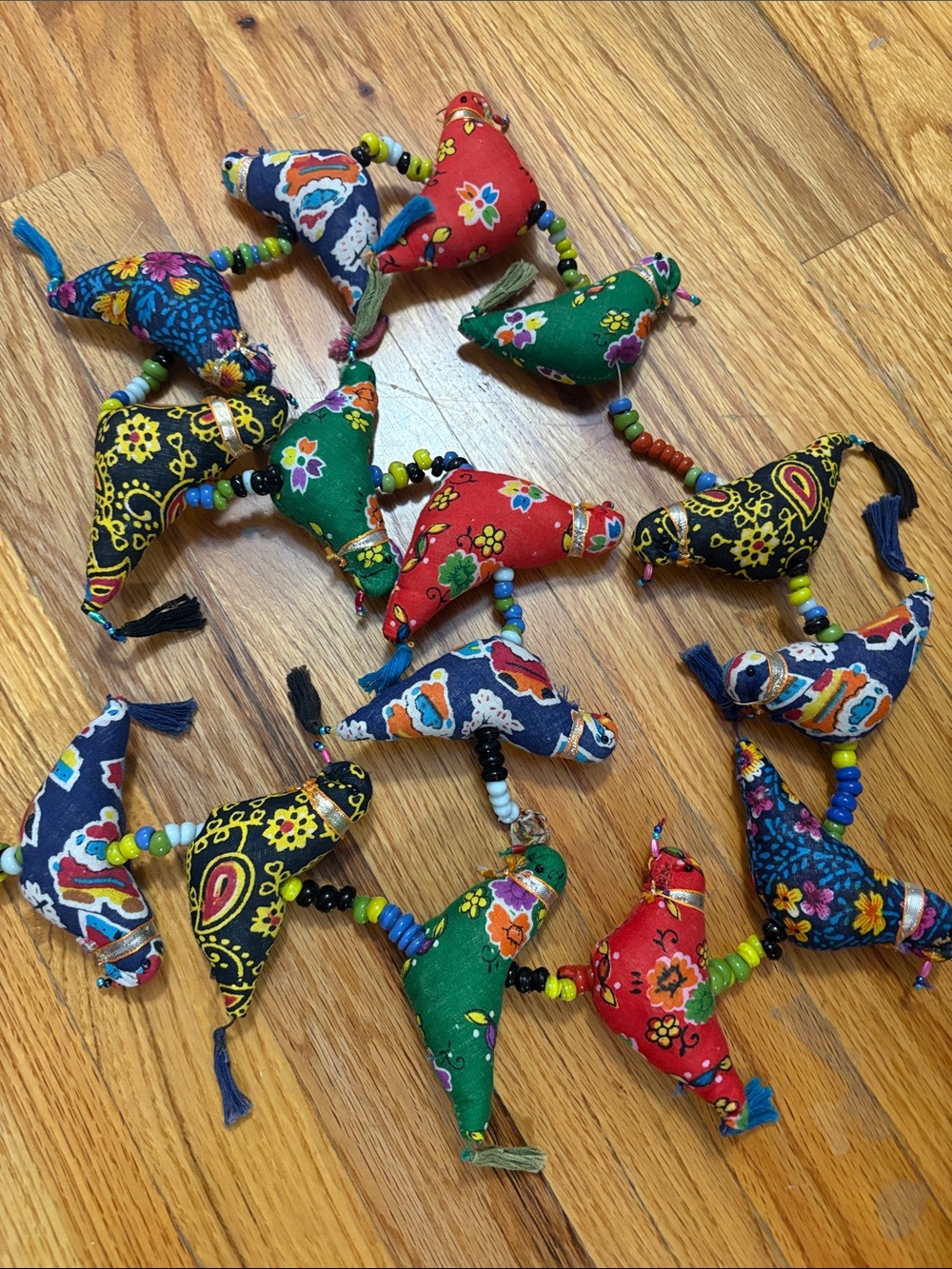 Vintage Indian 15 Hanging Prosperity Birds Decor